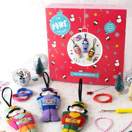 'Rainbow Nutcrackers' Felt Decoration Set