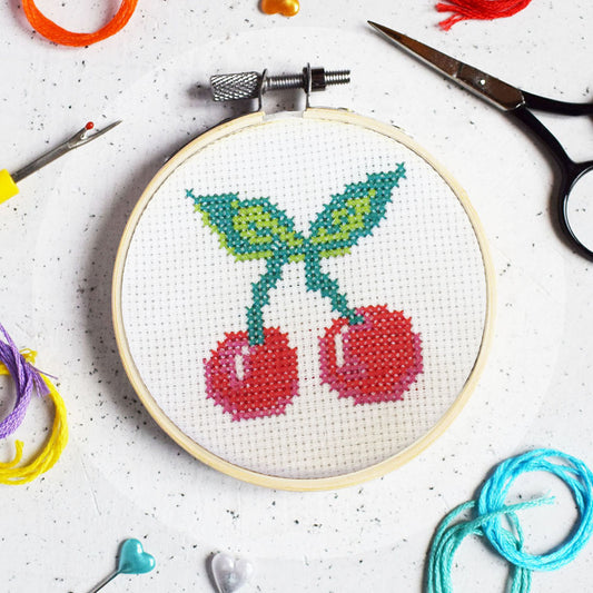 'Cherries' Mini Cross Stitch - PDF Pattern