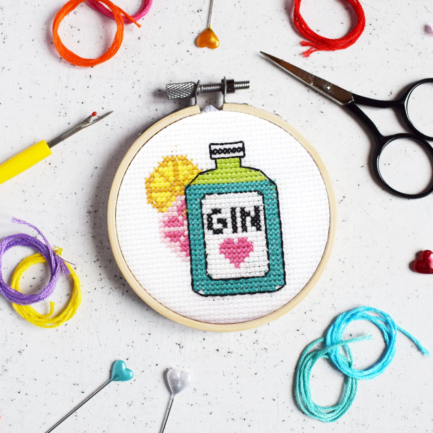 'Gin Time' Mini Cross Stitch - PDF Pattern