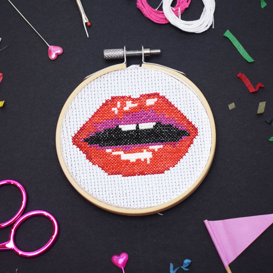 'Read my Lips' Mini Cross Stitch - PDF Pattern