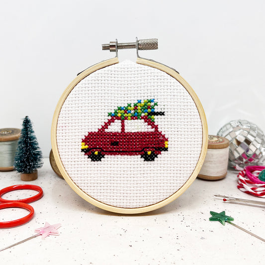 'Holiday Car' Cross Stitch - PDF Pattern