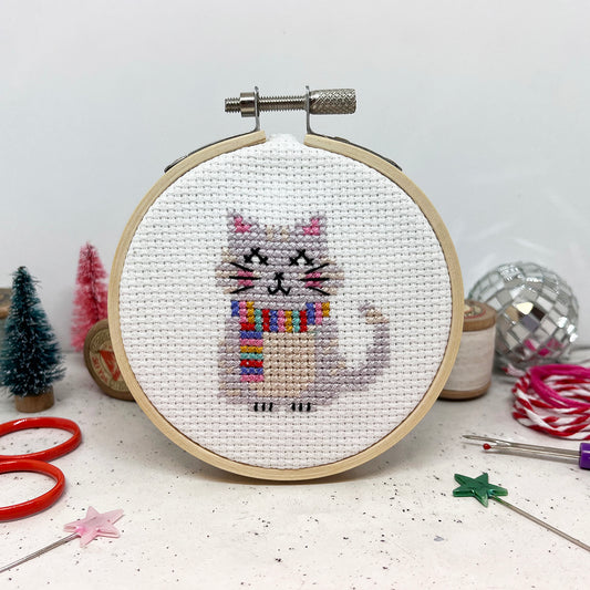 'Cosy Kitten' Cross Stitch - PDF Pattern