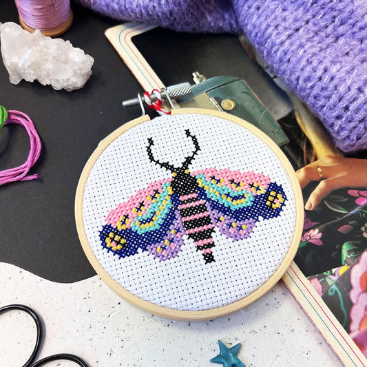 Moth Mini Cross Stitch Kit