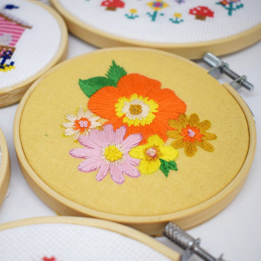 'Seventies Floral' Mini Embroidery Kit