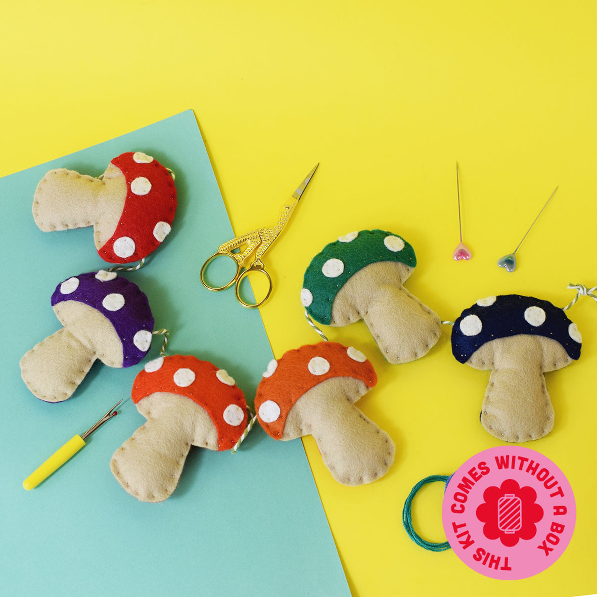 Toadstool Garland Felt Sewing Kit