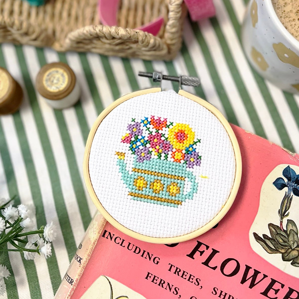 cute cross stitch watering can 