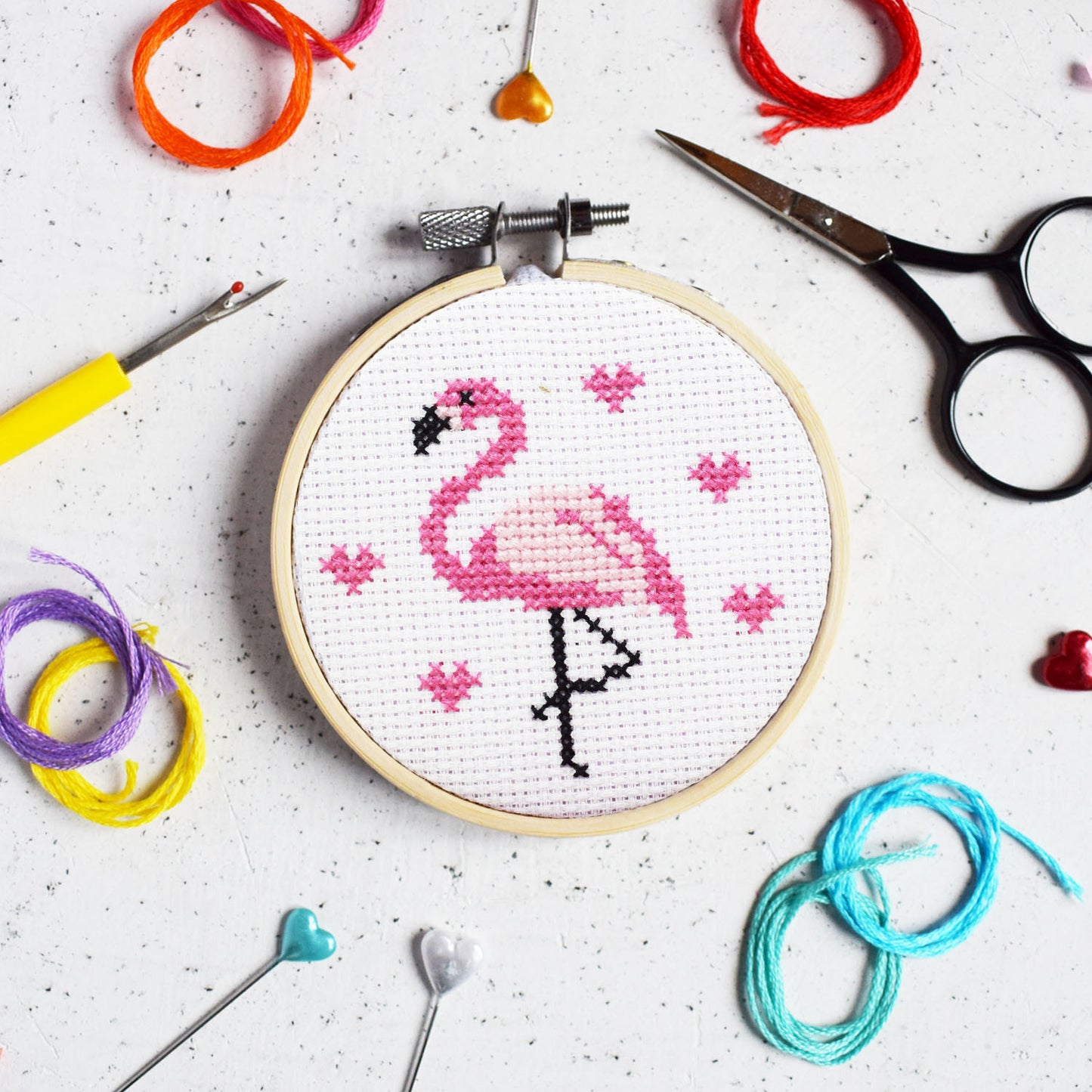 'Flamingo' Mini Cross Stitch - PDF Pattern