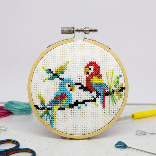 'Parrots' Mini Cross Stitch Kit