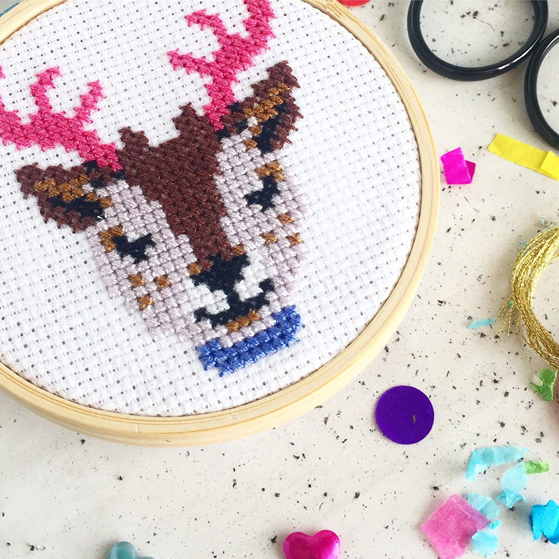 'Reindeer' Mini Cross Stitch Kit