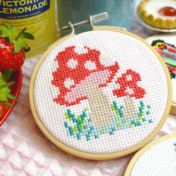 Toadstool Mini Cross Stitch Kit – The Make Arcade